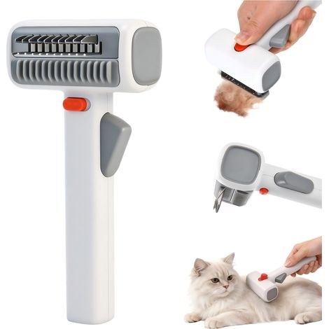 Peigne Auto-démêlant 2 en 1 – Brosse Démêlante pour Chats et Chiens, Peigne de Toilettage pour Animaux de Compagnie, Outil Anti-chute Professionnel pour Animaux pour Poils Longs et Courts (1/5)