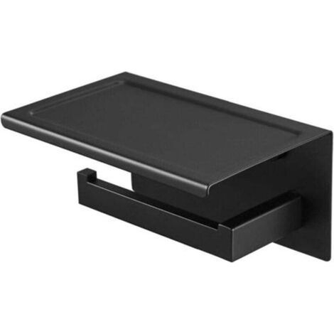 Toilet Toilet Paper Holder(Black) for Mobile Phone Storage Shelf Painting (1/4)