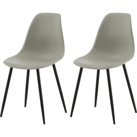 Chaises à manger lot de 2 Polar plastique gris et noir Venture Home (1/5)