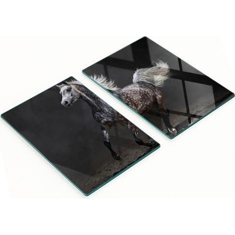 Tablas de vidrio decorativas multifuncionales para cocina con diseño de caballo árabe, 2x40x52 cm. (1/5)