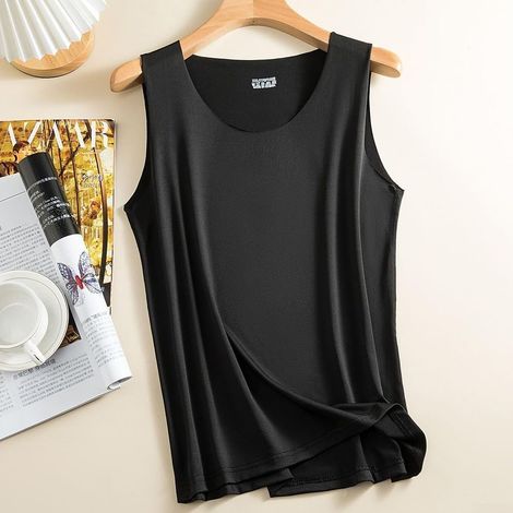Ice Silk Women's Seamless Quick-Drying Sleeveless Tank Top Blue (1/5)
