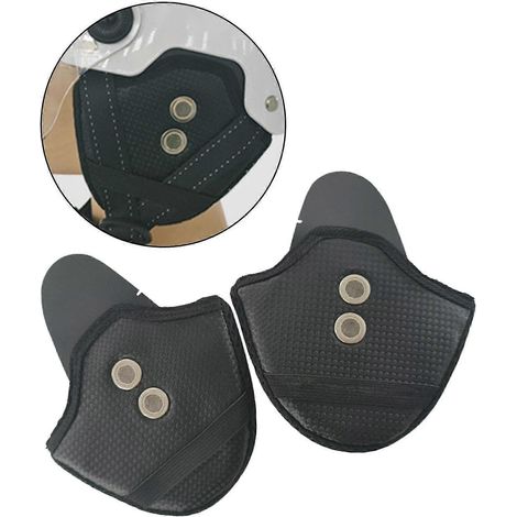 Lot de 2 cache-oreilles pratiques pour casque de moto, en cuir PU résistant, coupe-vent, protection des oreilles pour demi-casque. (1/5)
