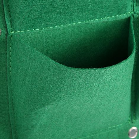Vertikaler, wandmontierter Pflanzbeutel mit 9 Taschen - Für den Anbau von Blumen, Gemüse und Kräutern - Hergestellt aus strapazierfähigem Vliesstoff, Maße 50x50cm, Farbe grün. (1/5)