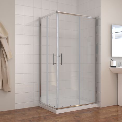 ELEGANT 1200 x 900 mm Sliding Corner Entry Shower Enclosure 6mm Extra Toughened Safety Glass Sliding Cubicle Door (1/5)