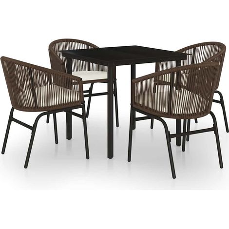Maison Exclusive - 5-tlg. Garten-Essgruppe Braun (1/5)