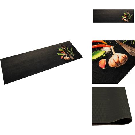 Küchenteppich Waschbar Gewürze 60x180 cm Samt - Küchenläufer - Samt - PVC - Anti-Rutsch - Waschecht (1/5)
