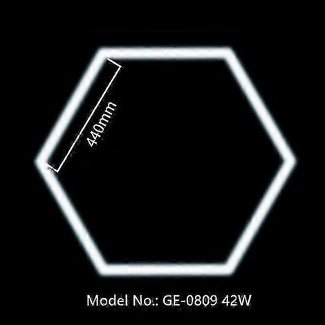Lampe hexagonale alvéolée populaire, facile à installer et écoénergétique, idéale pour garage, atelier, salle de sport ou salon de coiffure. Très lumineuse (un hexagone). (1/5)