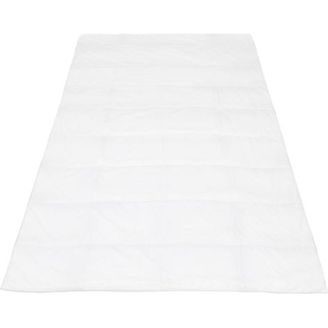 Couette toutes saisons 160 x 200 cm, blanche, matelassée, grande (1/2)