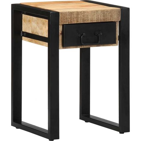 Beistelltisch 35x35x50 cm Raues Massivholz Mango