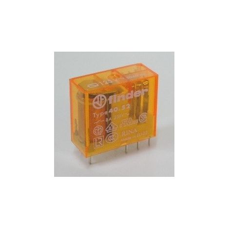 Relais circuit imprimé 2RT 8A 120V AC AgNi + Au FINDER 405281250000PAC