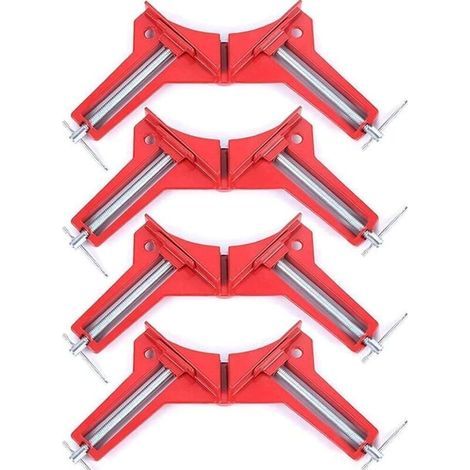 90° Right Angle Clamp – Set of 4 Cast Aluminum Angle Clamps – Rustproof Coating – 77mm Clamping Capacity (1/5)