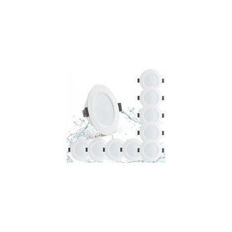 Confezione da 10 faretti LED da incasso 5W IP44 98mm, bianco neutro 4000K, illuminazione da incasso impermeabile 450lm, faretti LED extra piatti da 25mm, faretti da soffitto 230V per bagno, soggiorno, (1/5)