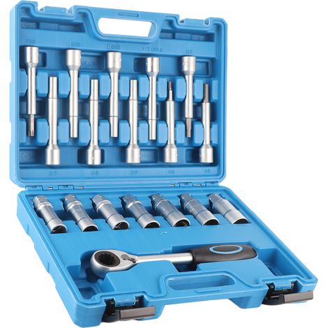 Clé à chocs 18 pièces pour écrous d'amortisseur, douille universelle professionnelle, outil de réparation automobile, kit de démontage de suspension (1/5)