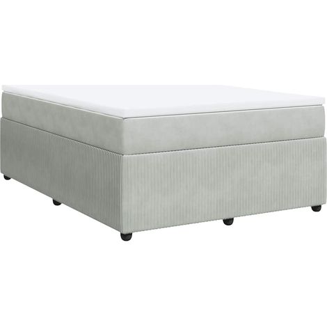 Maison Exclusive - Boxspringbett mit Matratze Hellgrau 160x200 cm