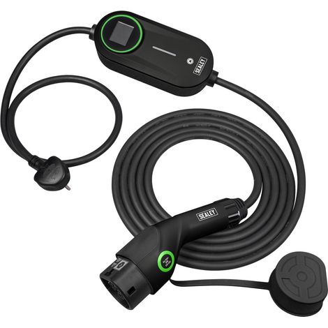 Sealey EVAC2 Adjustable (3.5kW) Type 2 to UK 3-Pin Plug Portable EV Charger - 5m Cable