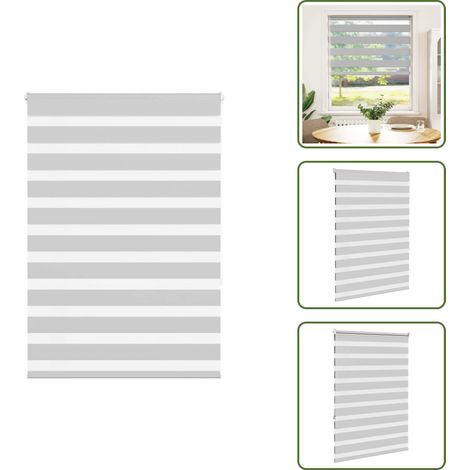 vidaXL Zebrarollo Hellgrau 105x150cm Stoffbreite 100,9 cm Polyester (1/5)