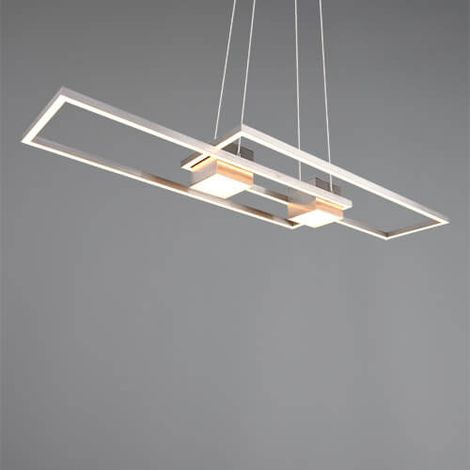 Suspension LED géométrique ALBANY TRIO 37W à intensité variable argentée avec télécommande (1/3)