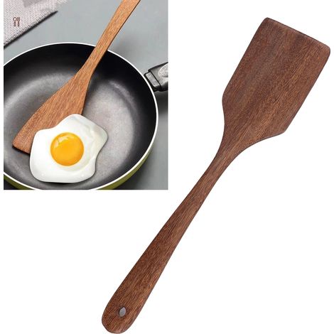 Cuillère en Bois Léger avec Texture Fine et Trou de Suspension - Idéal pour Cuisine et Cadeau - Longueur 33,5 cm