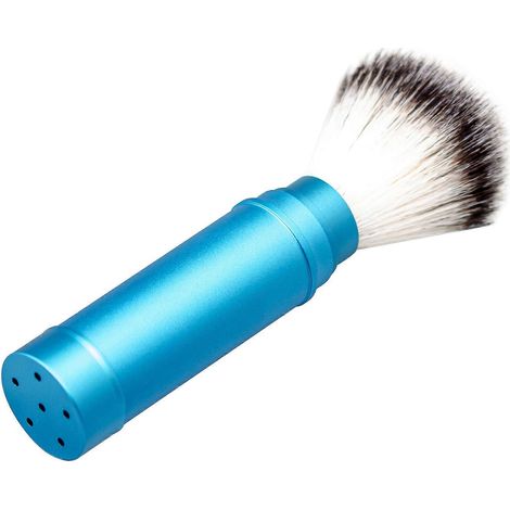 Pinceau de rasage de voyage pour homme, pinceau de rasage en tube d'aluminium, manche long ( ) (1/5)