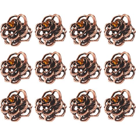 Pinces à cheveux vintage en forme de rose, pinces à cheveux en métal antidérapantes pour filles et femmes (lot de 12) (1/5)