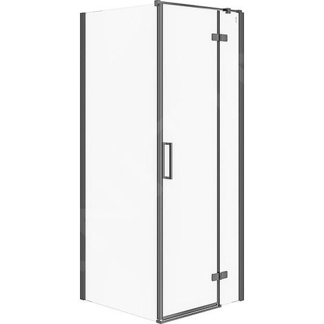 Cersanit Jota - Cabine de douche 80x80 cm, droite, noir/verre clair S160-008 (1/2)