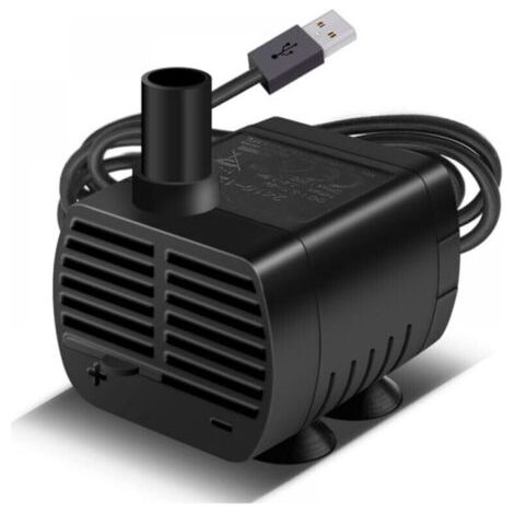 Pompe Eau Submersible, Aquarium Pump Ajustable 200L/H 3W Ultra-Silencieux Pompe USB pour Étang Fish Tank Fontaine Réservoir de Poissons Cordon de 1.4m,Noir (1/5)
