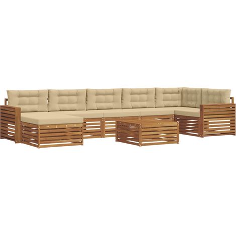 Outdoor Sofa Set 8 pcs Natural and Beige vidaXL (1/5)