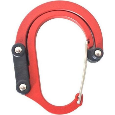 Mousqueton rotatif en forme de D rouge (1/2)