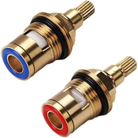 Lot de 2 cartouches céramiques de rechange pour robinet, QttvbTna, laiton, 20 dents, filetage, multicolores