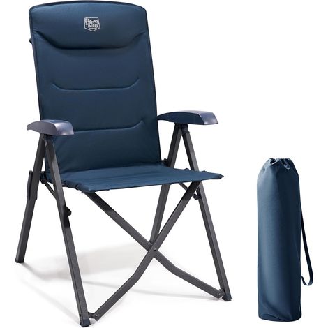 Chaise Pliante Camping Dossier Haut Réglable 4 Positions Fauteuil relax inclinable 4 positions, design confortable et compact, pour terrasse, balcon, jardin, camping et pique-nique (1/5)