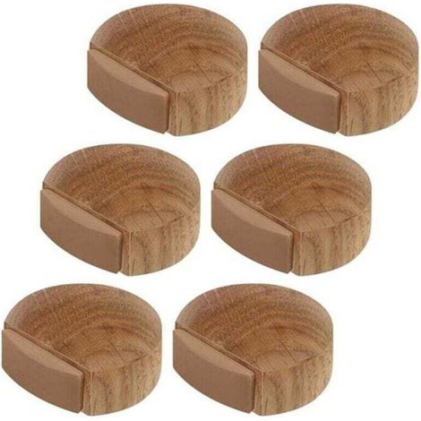 6 Türstopper - Selbstklebende Türstopper aus Holz für Böden und Parkett - Selbstklebender Türstopper - Türstopper (Eiche Natur)