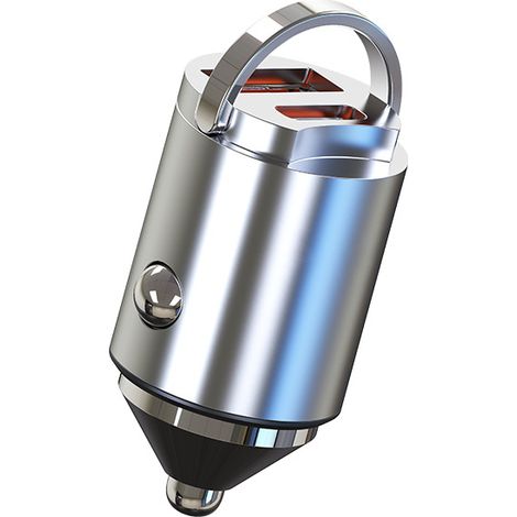 Cargador de coche mini metálico Stealth de 100 W QC3.0 + PD30w, cargador superrápido para coche, encendedor de cigarrillos