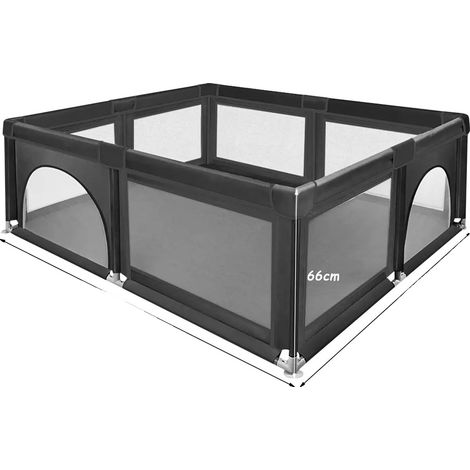 Parc, Conception de sécurité, Assemblage facile, 120x120 Noir (1/2)