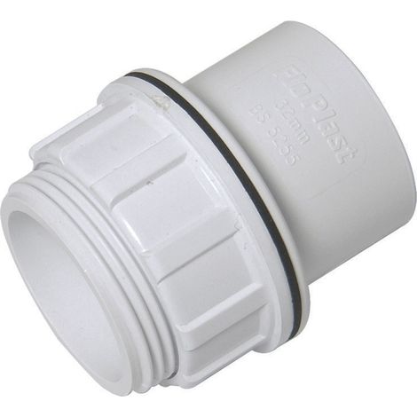 FloPlast ABS Solvent Weld Tank Connector 40mm White (1/2)