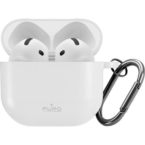 Étui en silicone blanc pour écouteurs AirPods 4 (1/2)