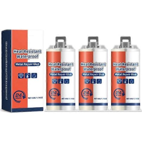 Colle de fonderie 3x Ab Strong, mastic de soudure époxy liquide, pâte de réparation de métaux haute résistance (1/4)