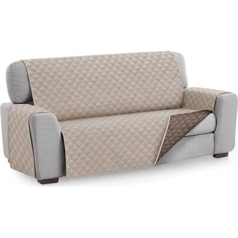 Beige Housse de Canapé Protecteur, Taille 2 Places. Housse Matelasse Réversible