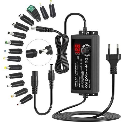 x 24-V-Netzteil, 3–24 V, 3 A Ausgang, 14 DC-Stecker, für Heimelektronik (1/5)