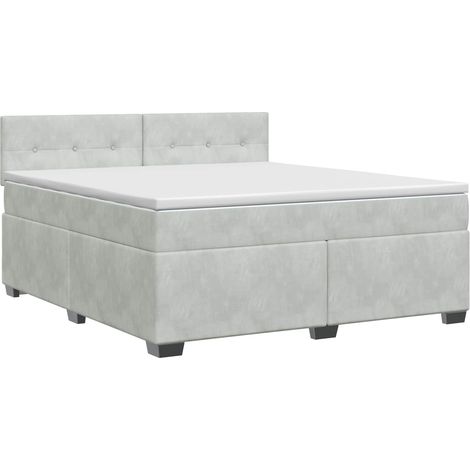 Maison Exclusive - Boxspringbett mit Matratze Hellgrau 180 x 200 (1/5)