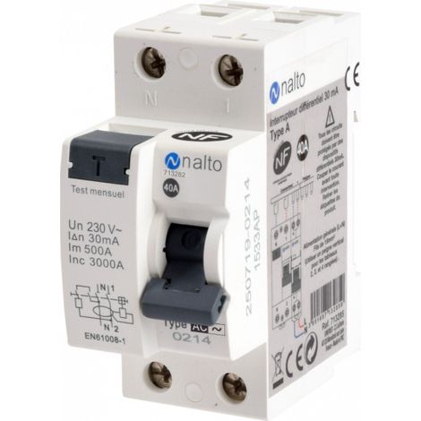 Interrupteur différentiel 40A 30 mA type AC NALTO (1/5)