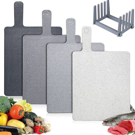 4 taglieri da cucina con etichette di classificazione (carne/verdure/bambini) - Materiale resistente e lavabile - Sicurezza alimentare certificata (1/5)