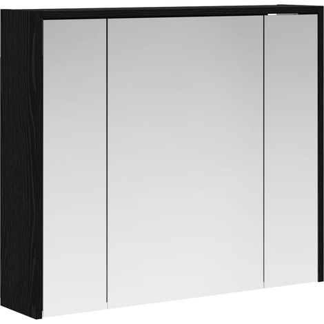 Maison Exclusive - Badezimmerspiegelschrank Schwarz Eichen-Optik