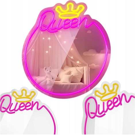 Forever Néon QUEEN LED-Lampe multicolor Rose und Gelb (1/3)