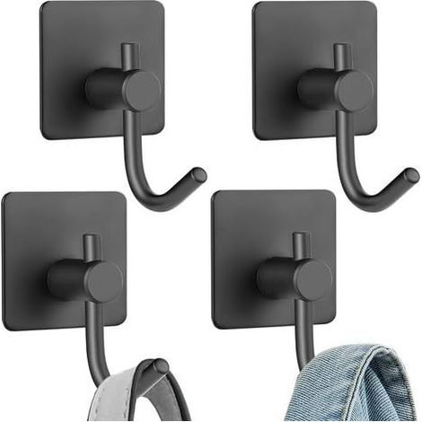 BARKBUSTERS Lot de 4 crochets auto-adhésifs, crochets à coller très résistants en acier inoxydable, crochets muraux adhésifs et crochets de serviette de salle de bain, crochets adhésifs antirouille po (1/5)