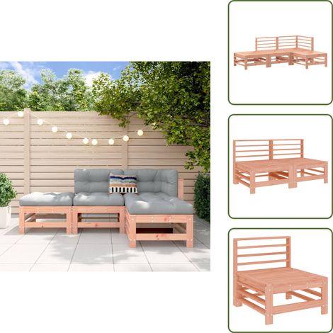 Design modulare - vidaXL Set Salotto da Giardino 4 pz in Legno Massello di Douglas - Legno massello