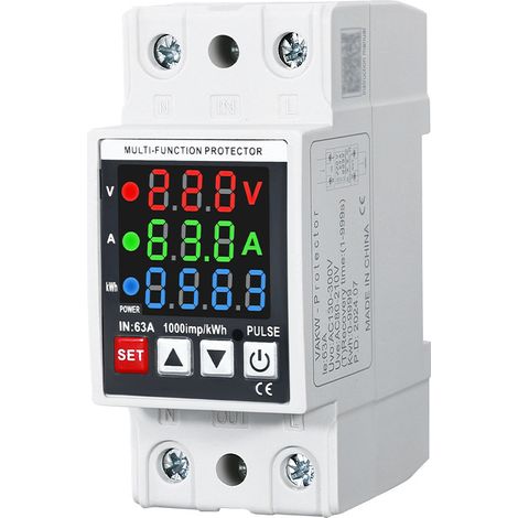 CHLT-614 1-63A Protecteur intelligent sur/sous tension avec répétition automatique réglable, protection complète contre les chocs (1/5)