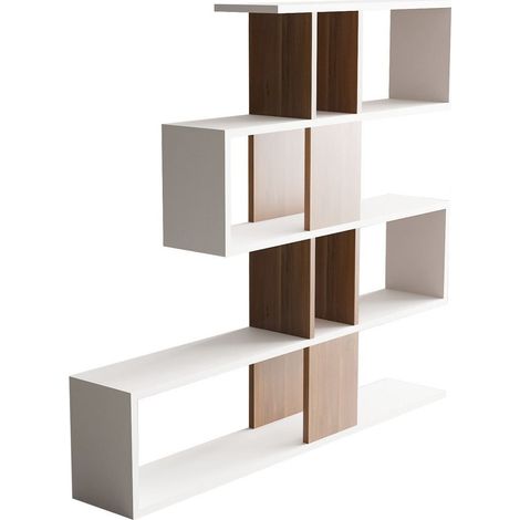 Bücherregal aus Holz "Karlin" - 120 x 20 x 109 cm - Weiß