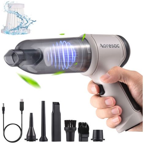 BUNTHAUS Aspirateur Portable Voiture Sans Fil 2 en 1 Puissant Nettoyage et Soufflage 12000PA 4000mAh Batterie Longue Durée- (1/5)