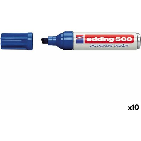 Rotulador permanente Edding 500 Azul (10 Unidades) (1/5)