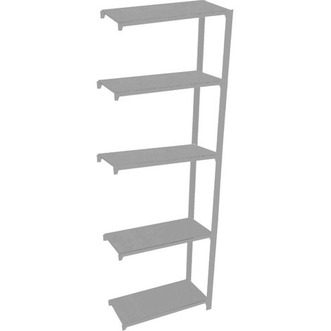 Estantería metálica sin tornillos OFFICLICK de 5 estantes (210x90x30cm) GRIS (1/2)